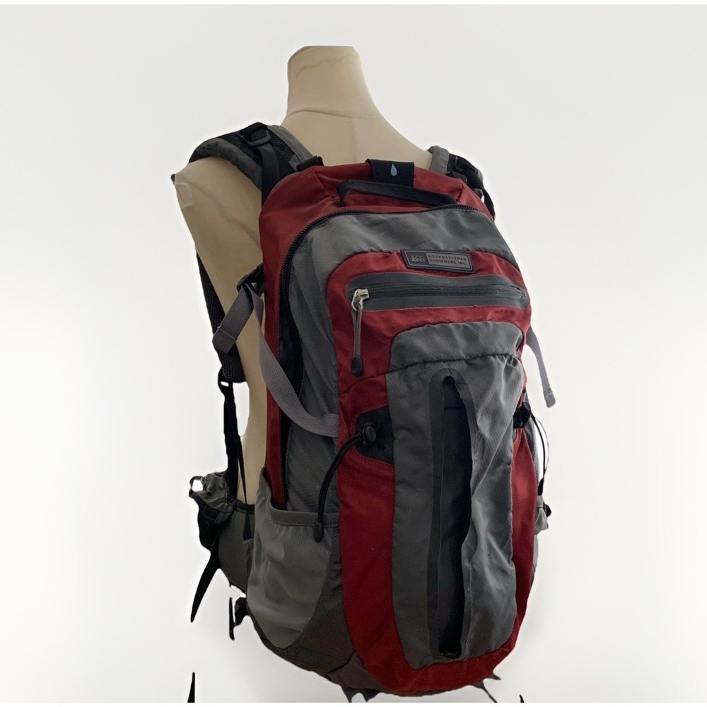 REI Two-Tone Backpack in Red and Gray